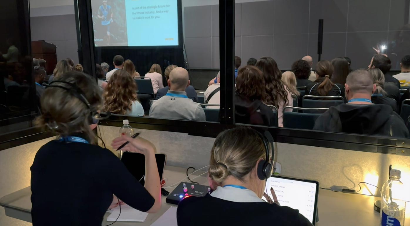 Spanish simultaneous conference interpreters at health panel